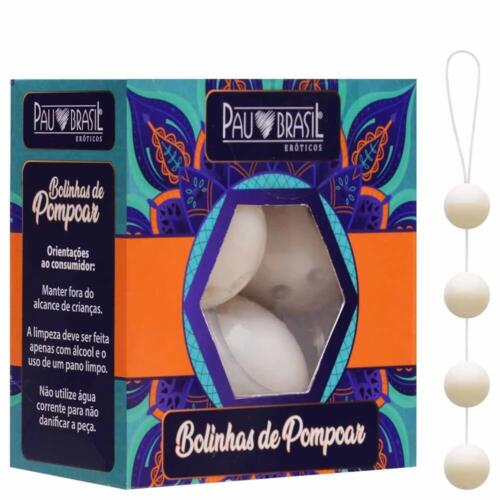 Kit Bolinha de Pompoar 04 Unidades Bege - Pau Brasil